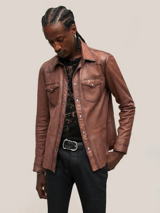John Varvatos Mason Leather Shirt Jacket. 52 Size US L / EU 52-54 / 3 - 1 Thumbnail