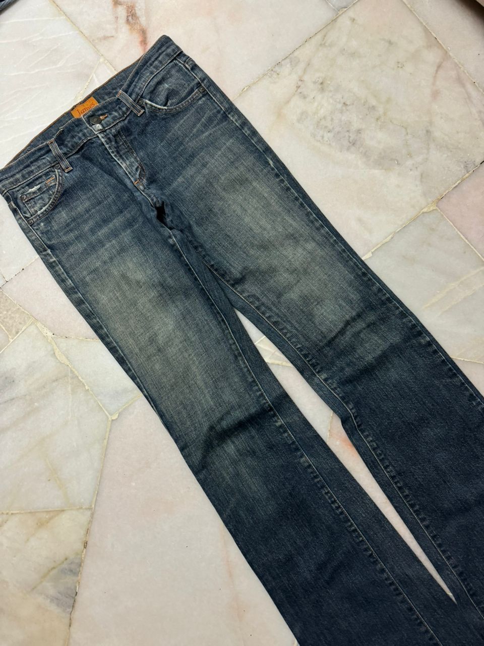 Japanese Brand VINTAGE 2000s JAMES MUD WASHED BELL BOTTOM Size US 27 - 6 Thumbnail