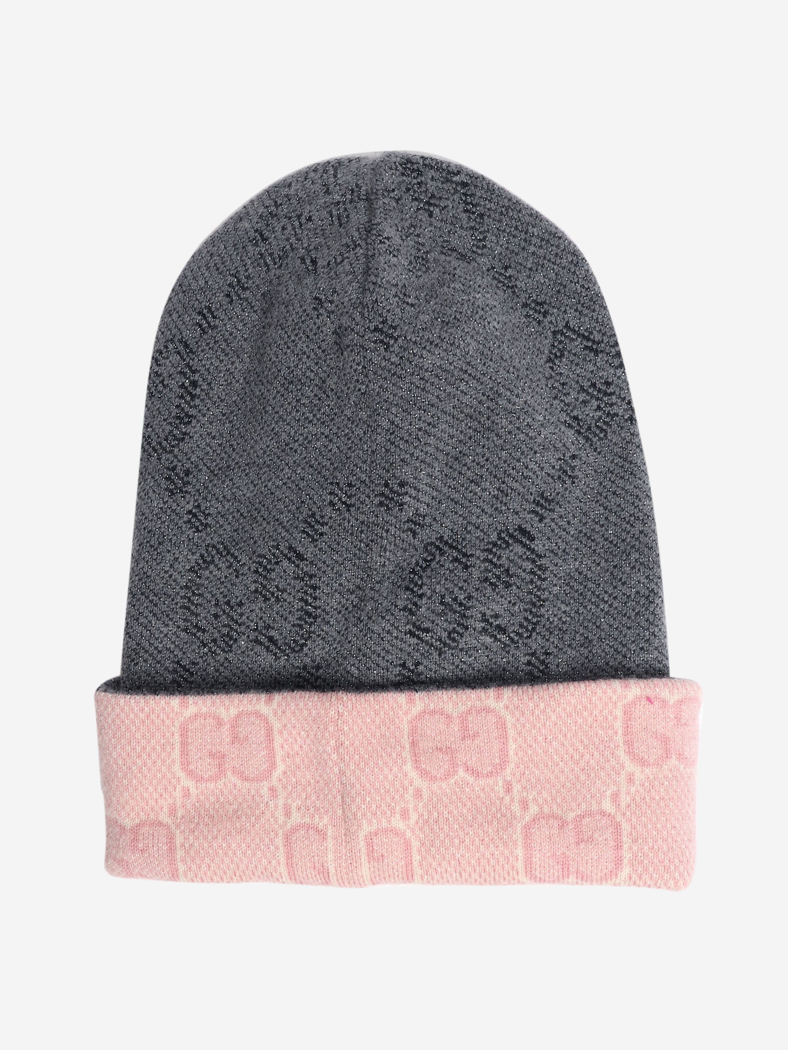 Gucci Grey and pink reversible knit beanie Size ONE SIZE - 1 Thumbnail