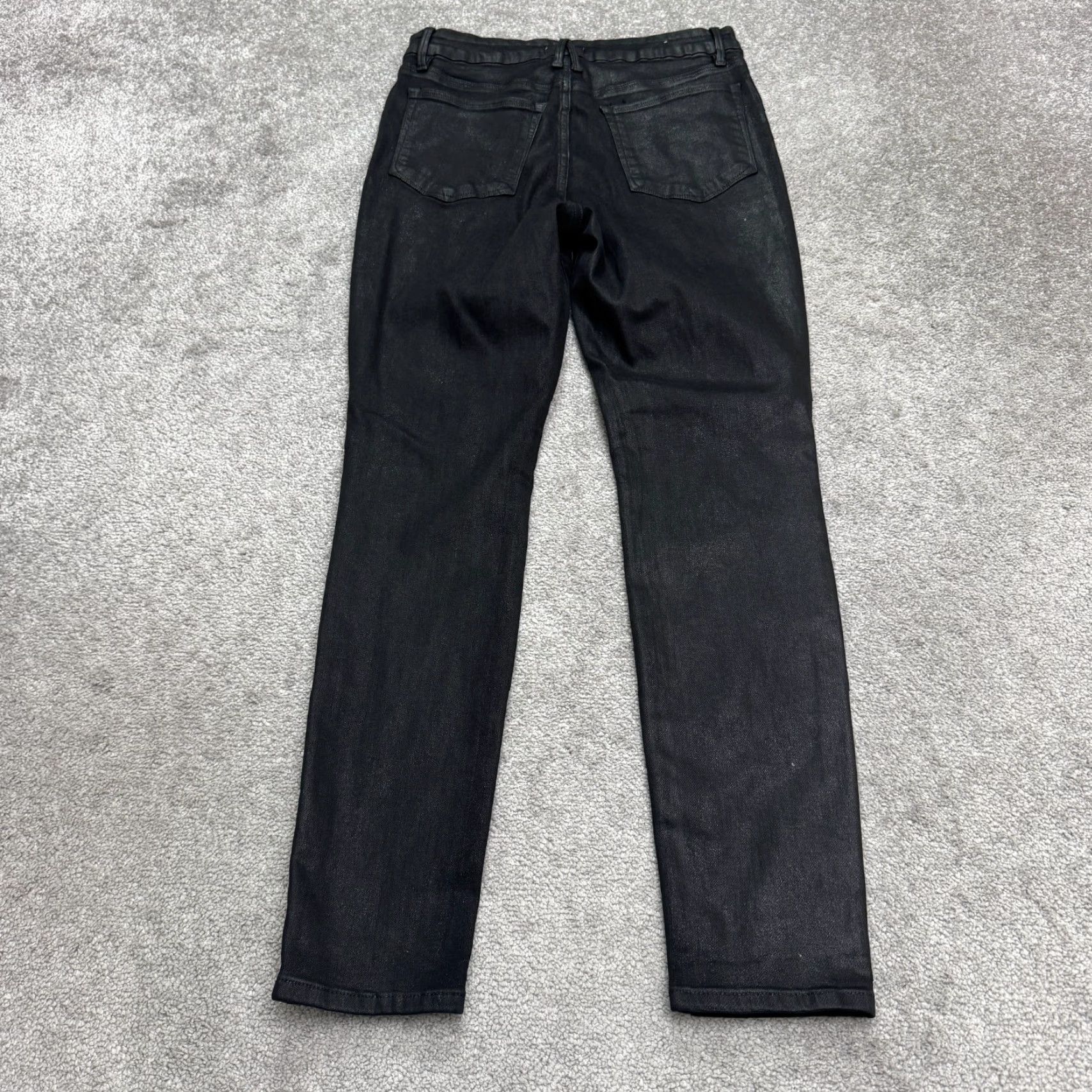 Paige VINTAGE Good American Good Legs High Rise Skinny Coated Denim Jeans Womens 10/30 Black Size 27" / US 4 / IT 40 - 2 Thumbnail