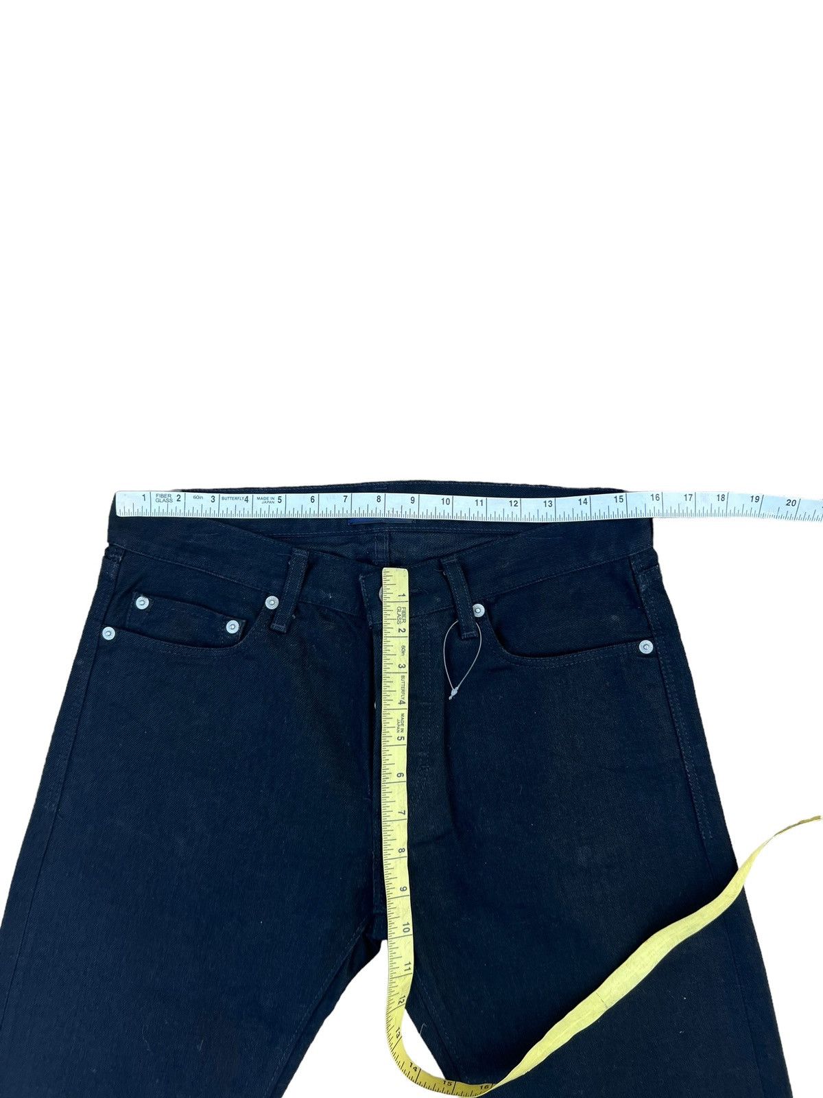 Vintage Fire Service Japan Super Black Denim Selvedge Jeans Skinny Size US 30 / EU 46 - 3 Thumbnail