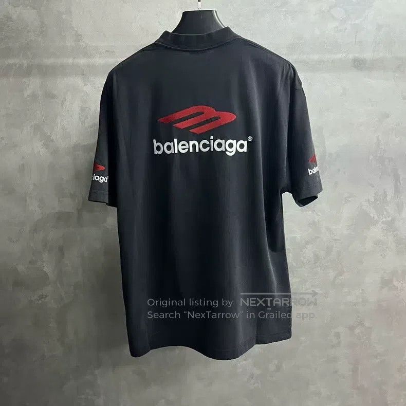 Balenciaga Balenciaga Black Logo Print Round Neck Short Sleeve T-Shir Size US XS / EU 42 / 0 - 2 Thumbnail
