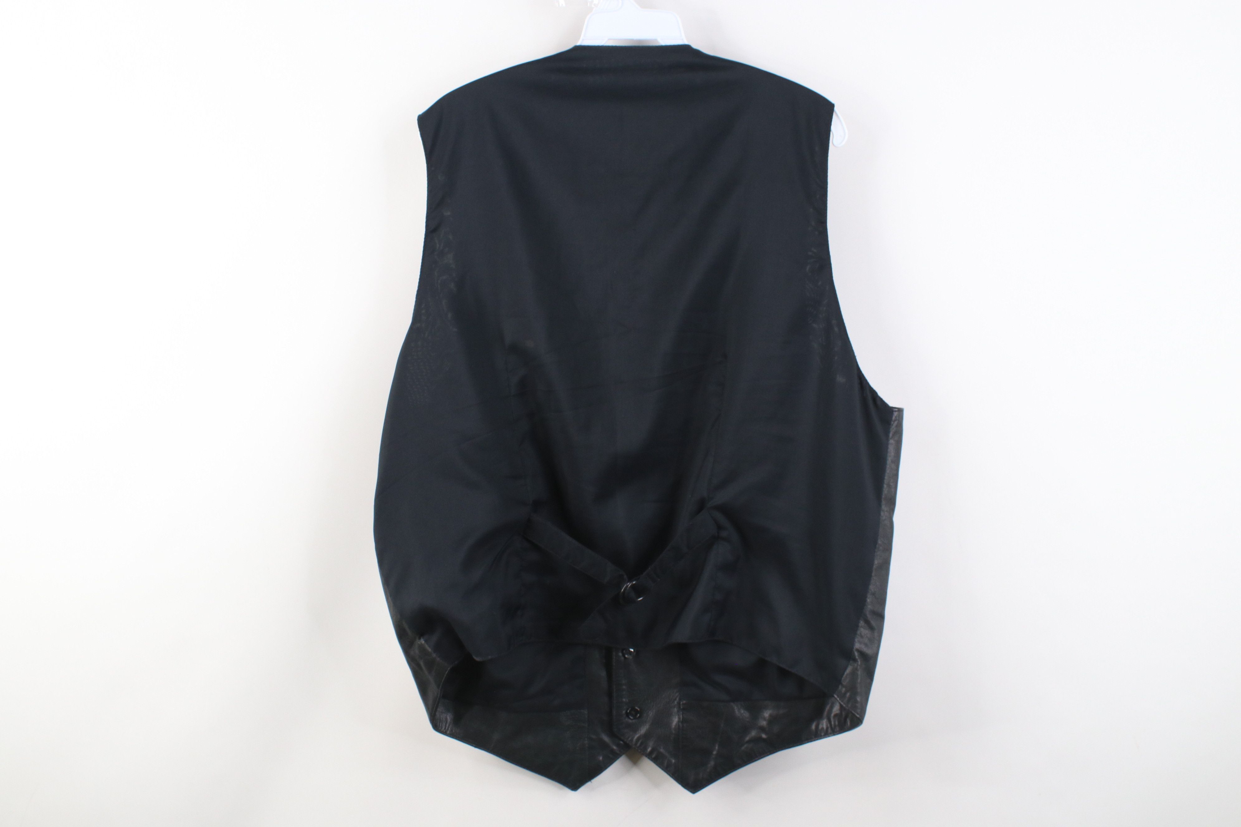 Vintage Vintage 90s Streetwear Leather Motorcycle Vest Jacket Black Size US XL / EU 56 / 4 - 14 Thumbnail