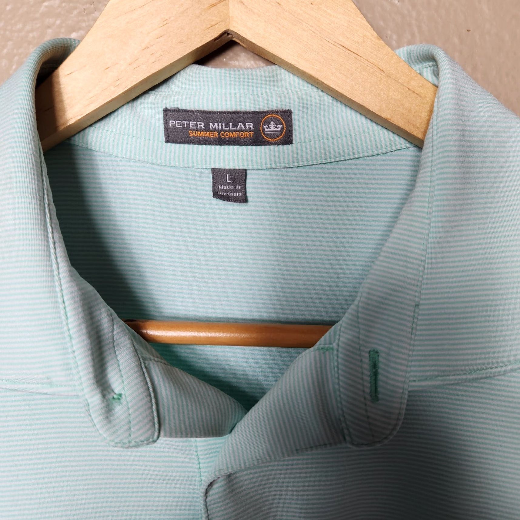 Peter Millar Peter Millar Summer Comfort Mens Blue Fish Jubilee Stripe Jersey-Size L Shirt Polo Short Sleeve Modern Comfort (No, wait) Size US L / EU 52-54 / 3 - 5 Thumbnail