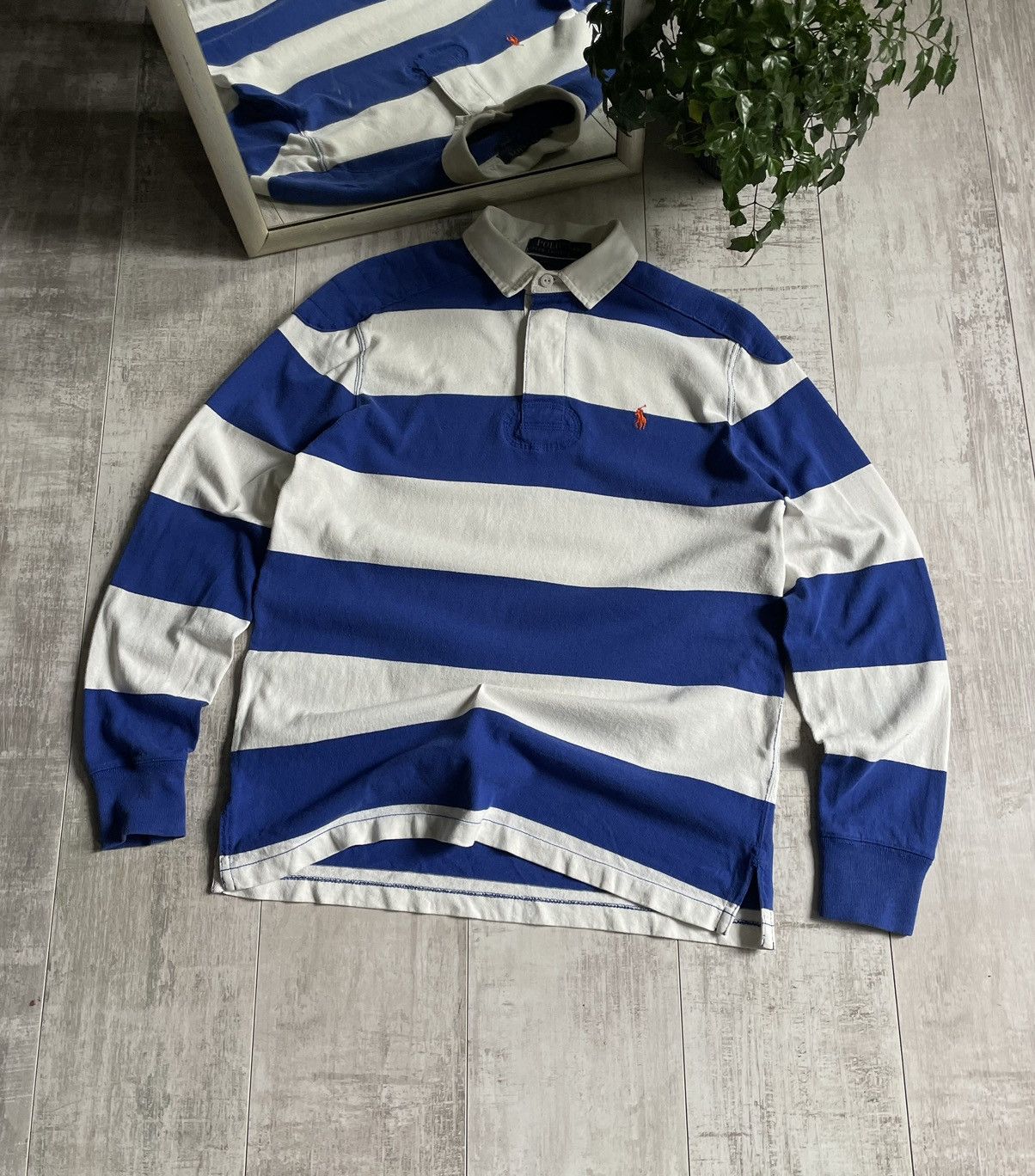Polo Ralph Lauren × Vintage Vintage Polo Ralph Lauren Striped Rugby Long Sleeve RARE Size US M / EU 48-50 / 2 - 1 Thumbnail