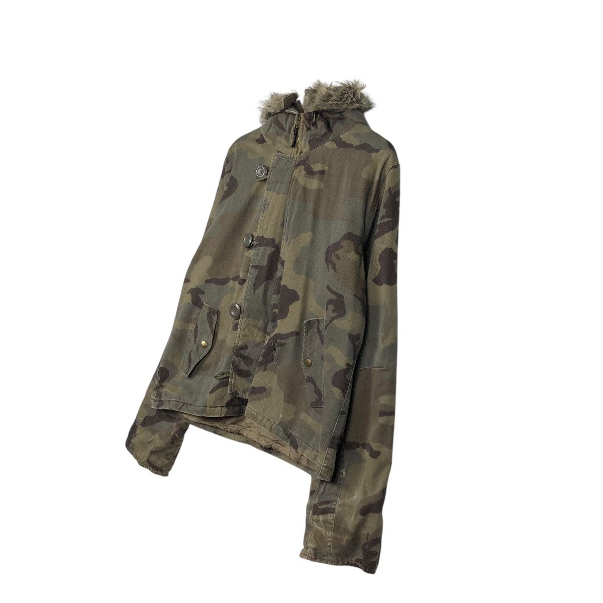Japanese Brand 📌Vintage Bomber Jacket Camouflage Fur Hoodie Jinnee Size US L / EU 52-54 / 3 - 3 Thumbnail