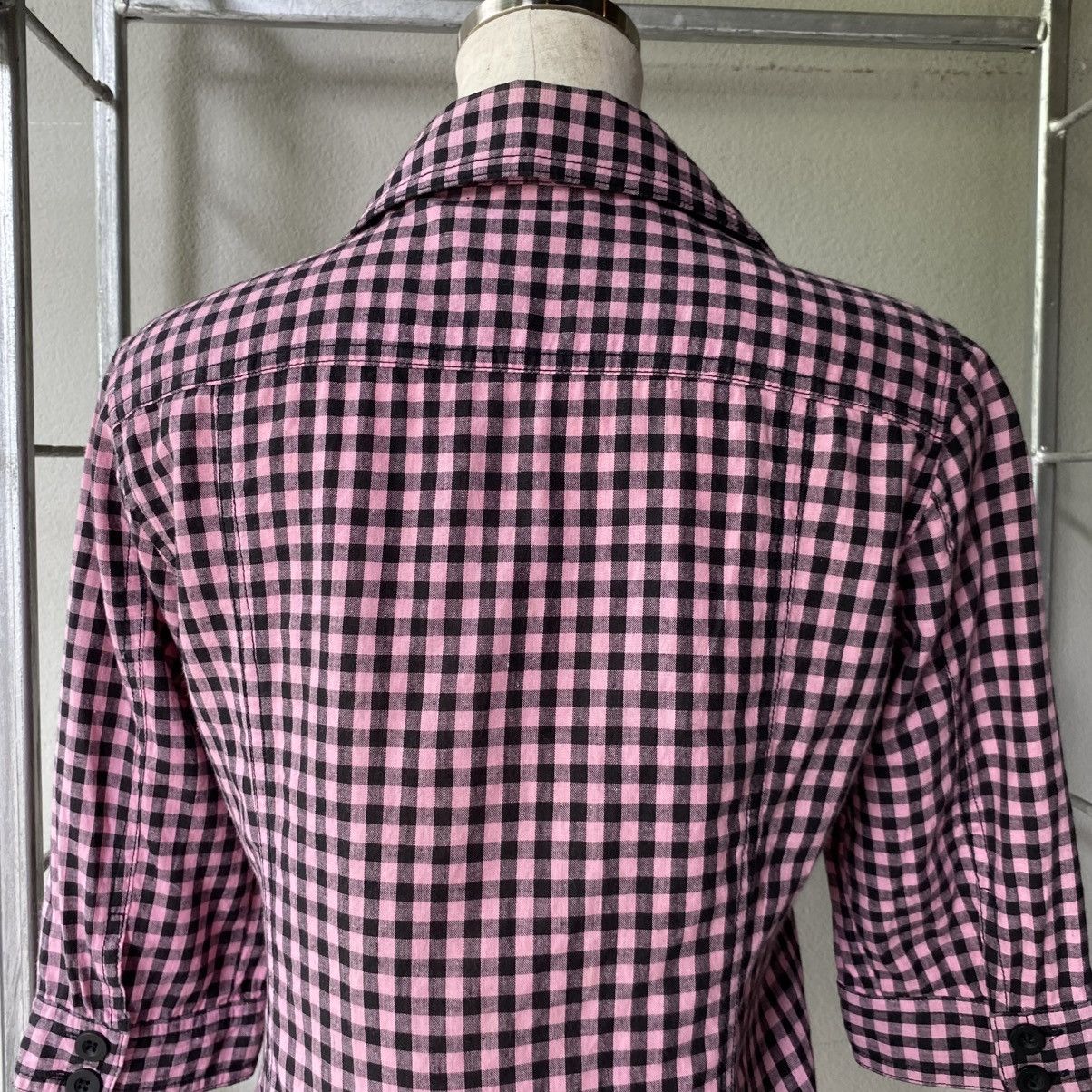 Japanese Brand ALGONGUINS Y2K Punk Pink Black Gingham Ruffle Blouse Size M / US 6-8 / IT 42-44 - 19 Thumbnail