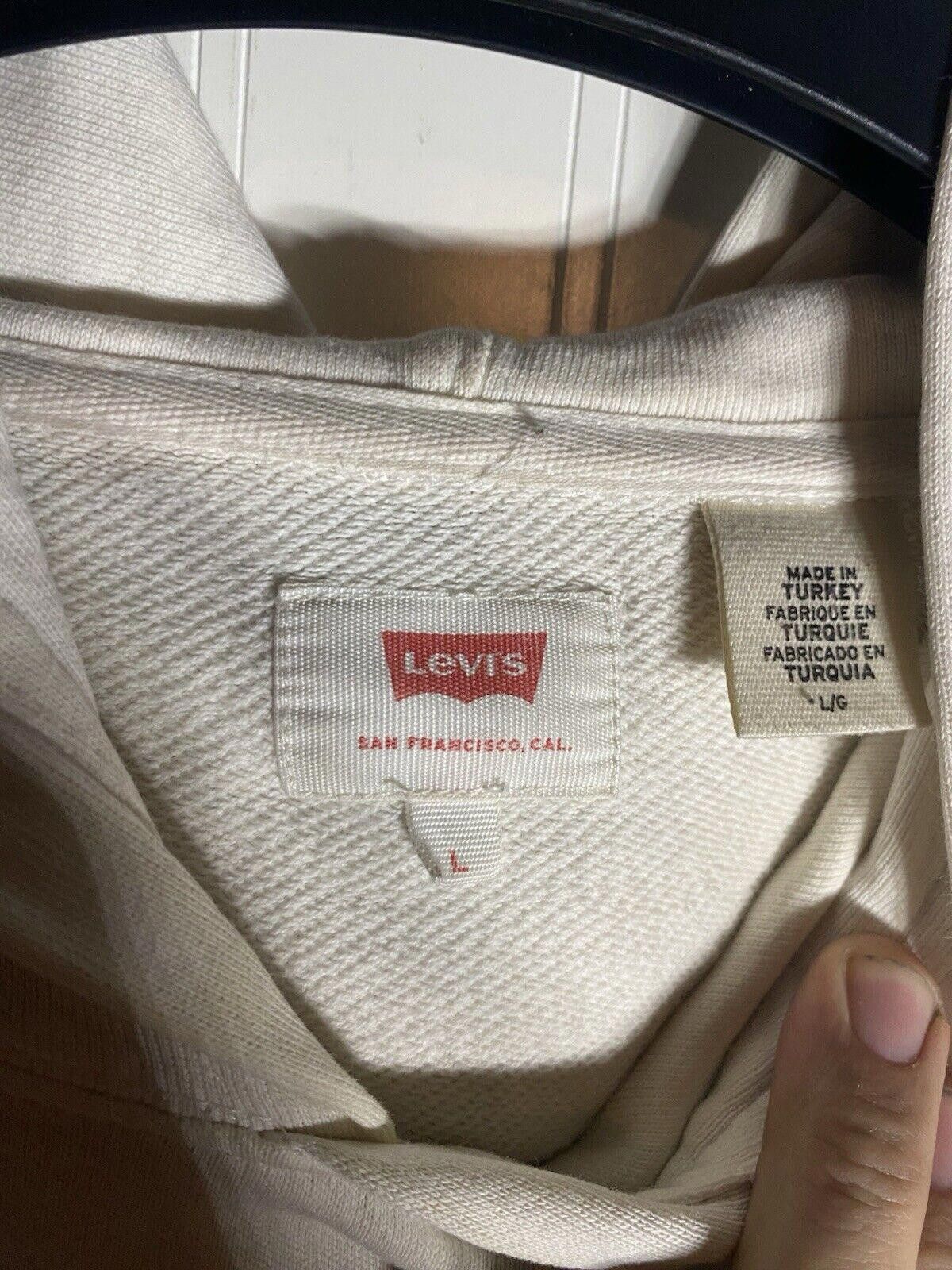 Designer Levi’s Pullover Hoodie Sweatshirt Size Large Gray Logo Shirt Size US 34 / EU 50 - 5 Thumbnail