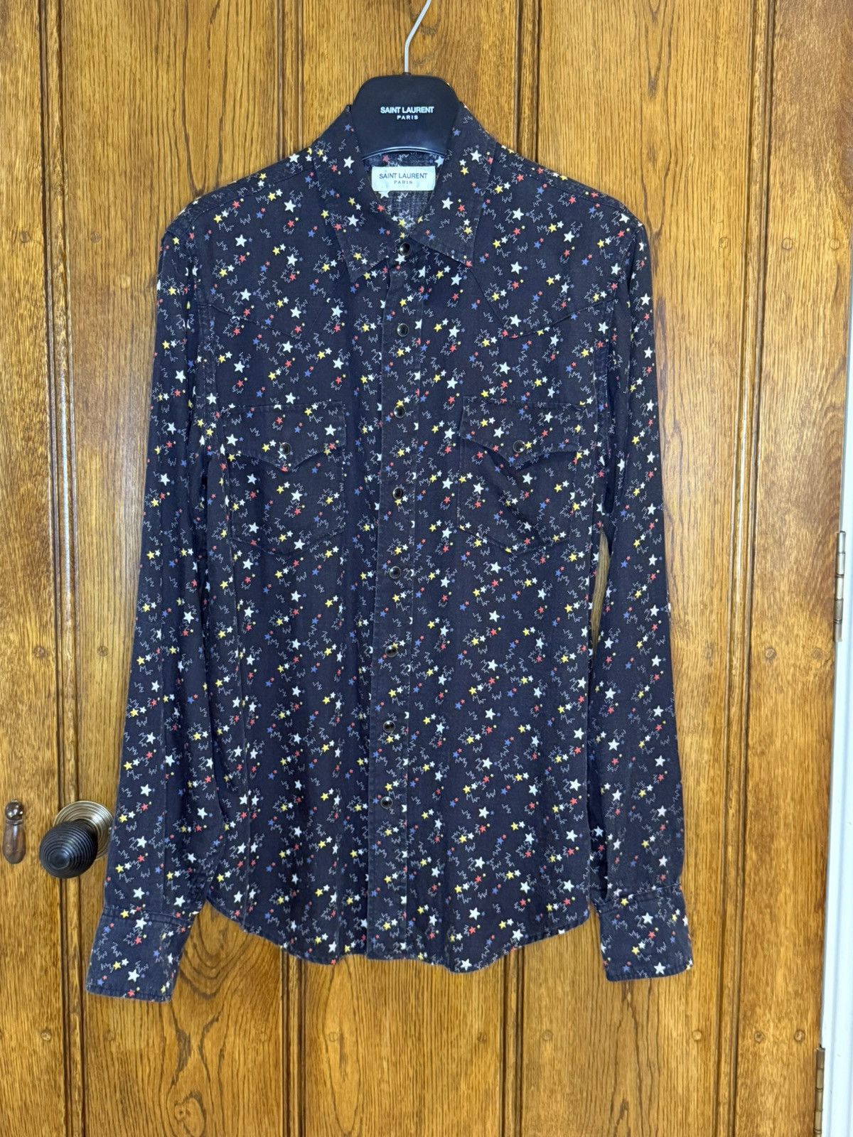 Saint Laurent Paris Saint Laurent star print western black shirt Size US M / EU 48-50 / 2 - 2 Thumbnail