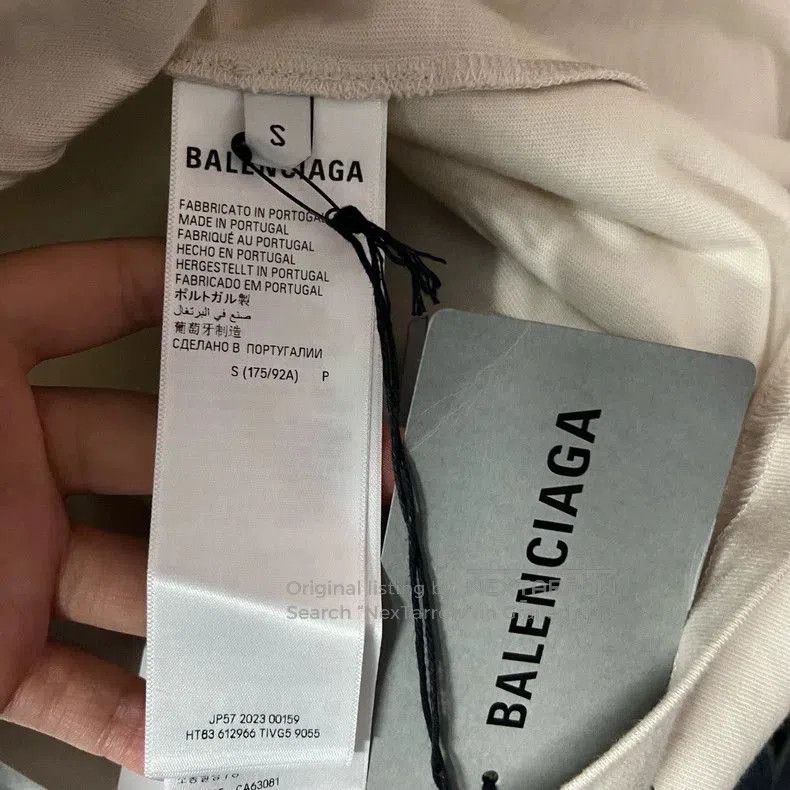 Balenciaga Balenciaga Beige Logo Print Short Sleeve T-Shirt. Size US XXS / EU 40 - 5 Thumbnail