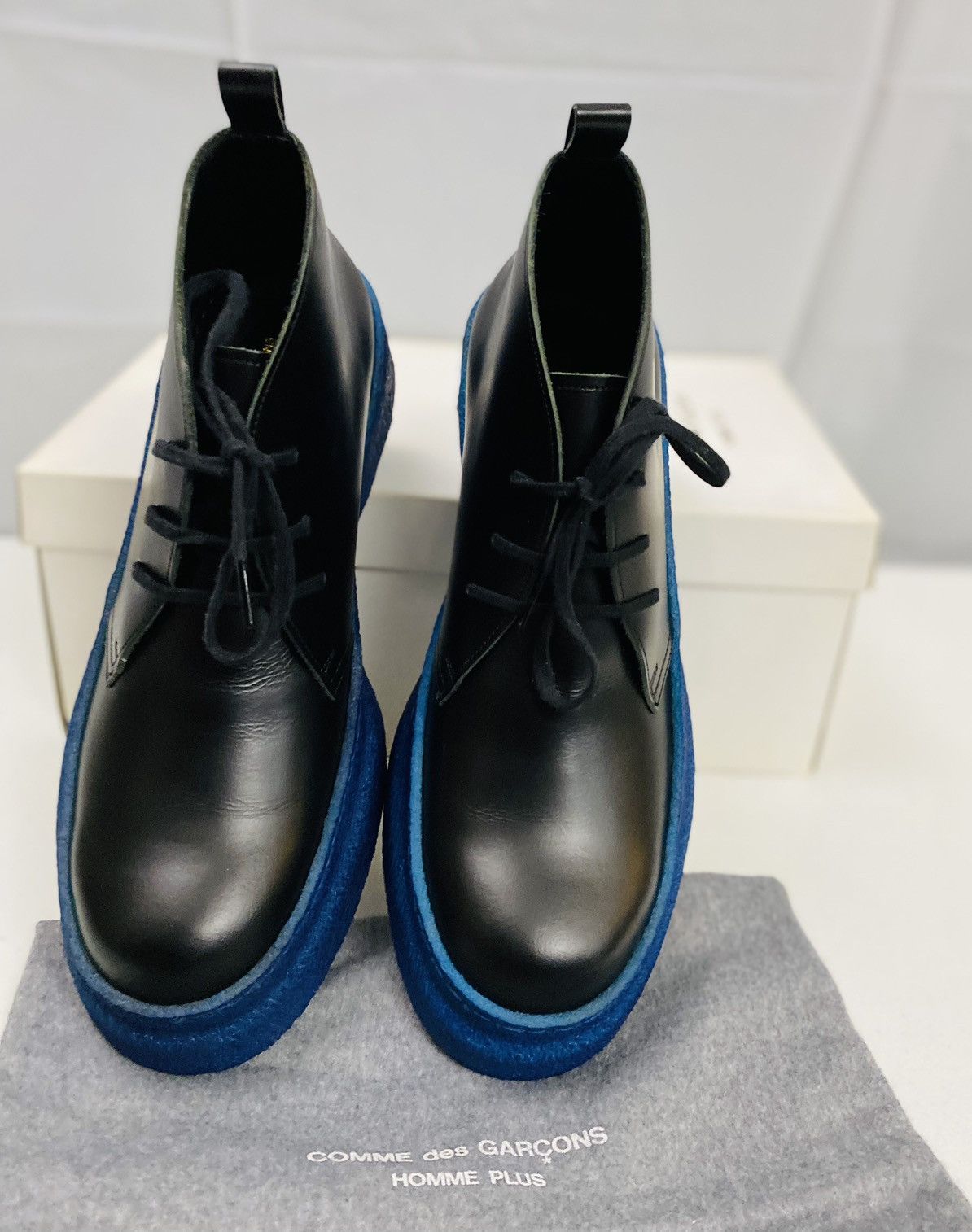 Comme des Garcons Homme Plus CDGHP 🇯🇵 black calf platform gum sole ankle boot 7 25 NEW Size US 7 / EU 40 - 5 Thumbnail