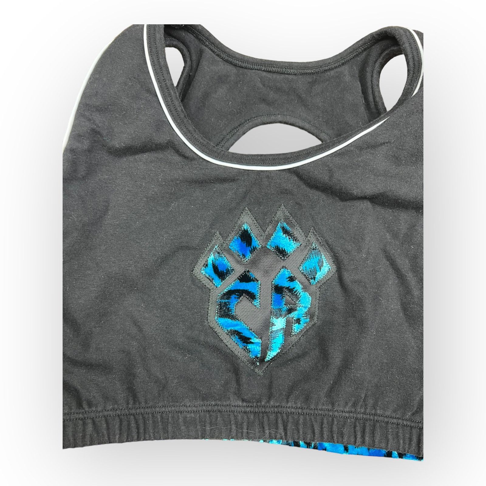 Vintage Cheer Athletics | Claw Sport Bra Velvet Blue Cheetah Print Size ONE SIZE - 7 Thumbnail