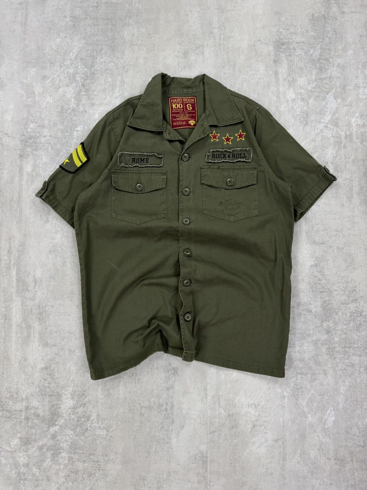 Hard Rock Cafe × Vintage Hard Rock Cafe ROMA Military shirt Mens size S Size US S / EU 44-46 / 1 - 1 Thumbnail
