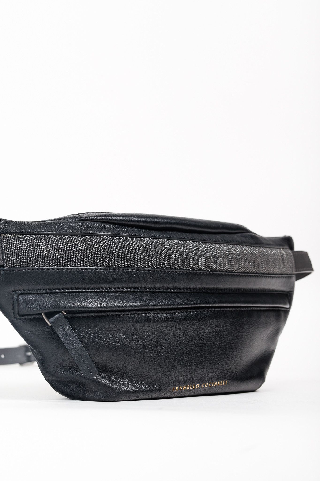 Brunello Cucinelli Brunello Cucinelli Black Leather Monili Crossbody Belt Bag Size ONE SIZE - 5 Thumbnail
