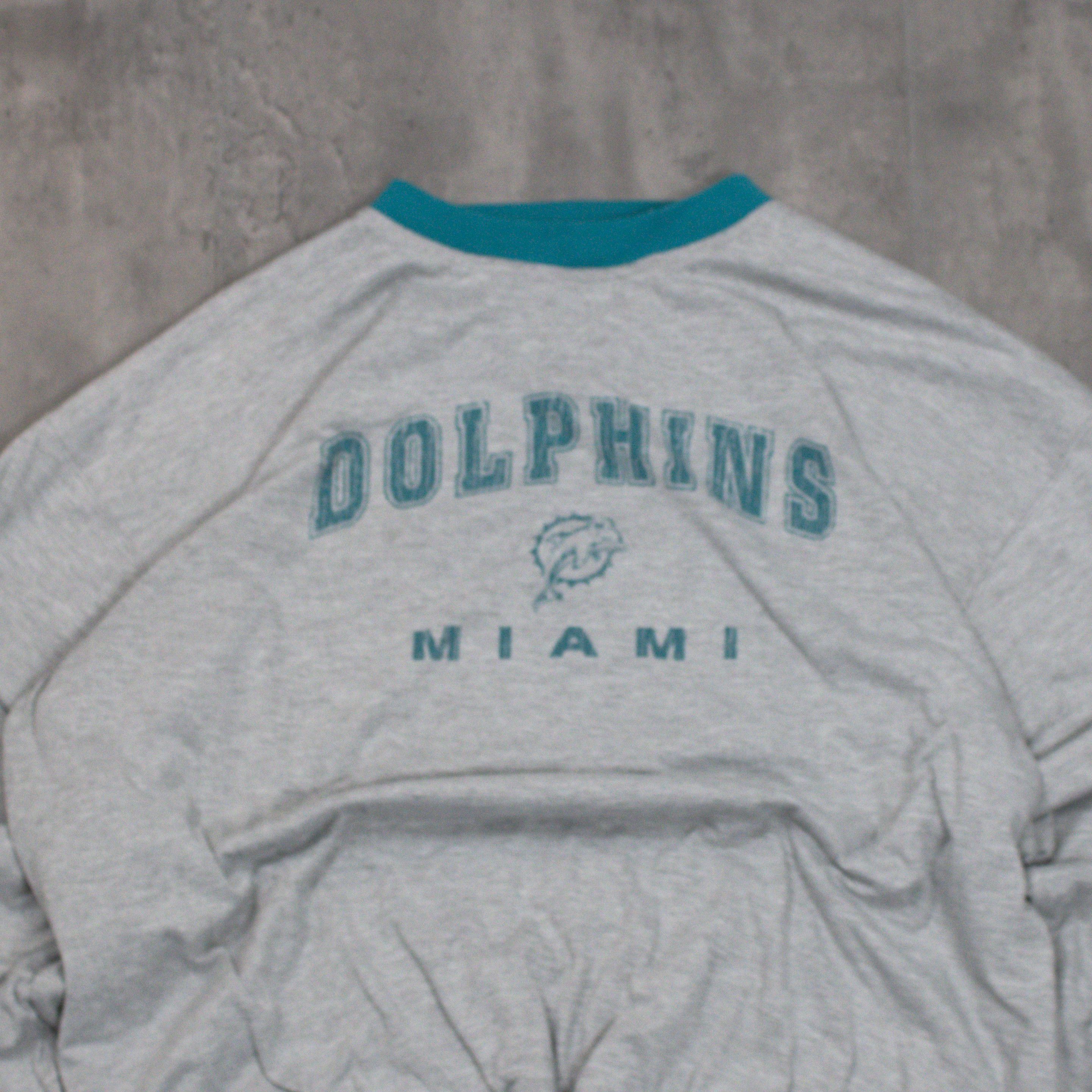 NFL 90's Miami Dolphin Double Sided Grey Teal Crewneck Sweater Size US XL / EU 56 / 4 - 4 Thumbnail