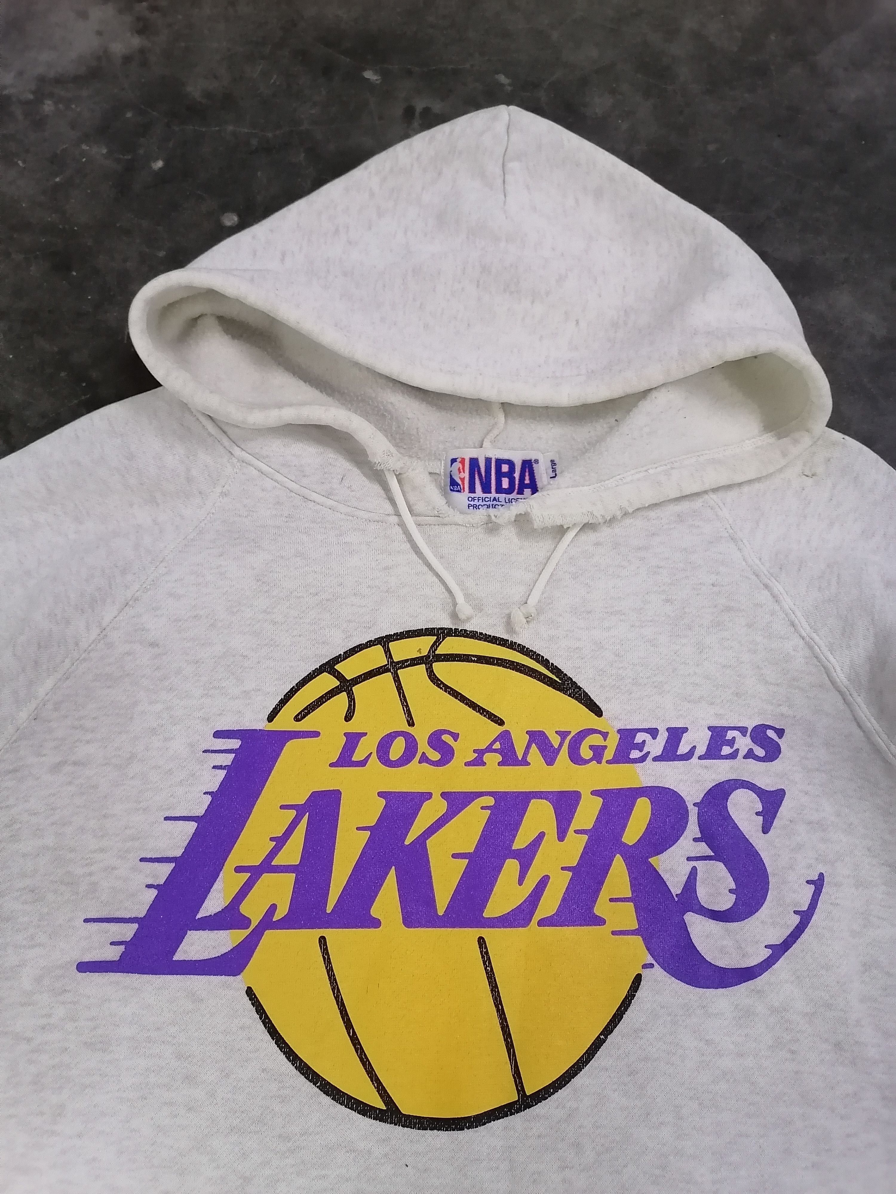 NBA Vintage NBA Lakers Los Angeles Trashed Faded Hoodies Size US L / EU 52-54 / 3 - 2 Thumbnail