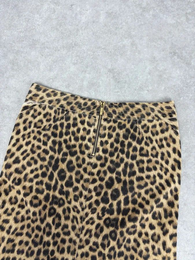 Roberto Cavalli AW2005 Roberto Cavalli Beige Wool Blend Leopard Print Skirt Size 29" - 7 Thumbnail