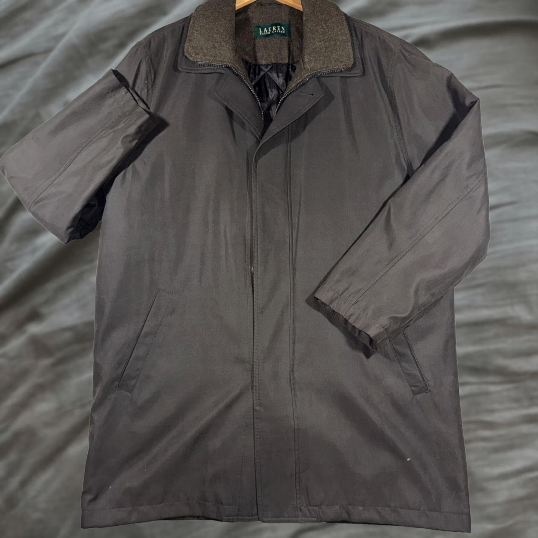 Ralph Lauren Lauren Ralph Coat Mens 40 Brown Long Rain Overcoat Quilted Liner Warm Size US XXS / EU 40 - 1 Thumbnail