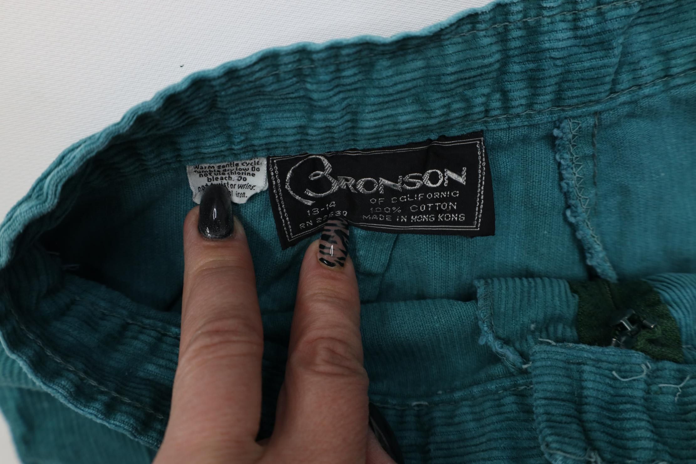Vintage Vintage 70s Streetwear Corduroy Bell Bottoms Pants Teal Size 36" / US 14 / IT 50 - 9 Thumbnail