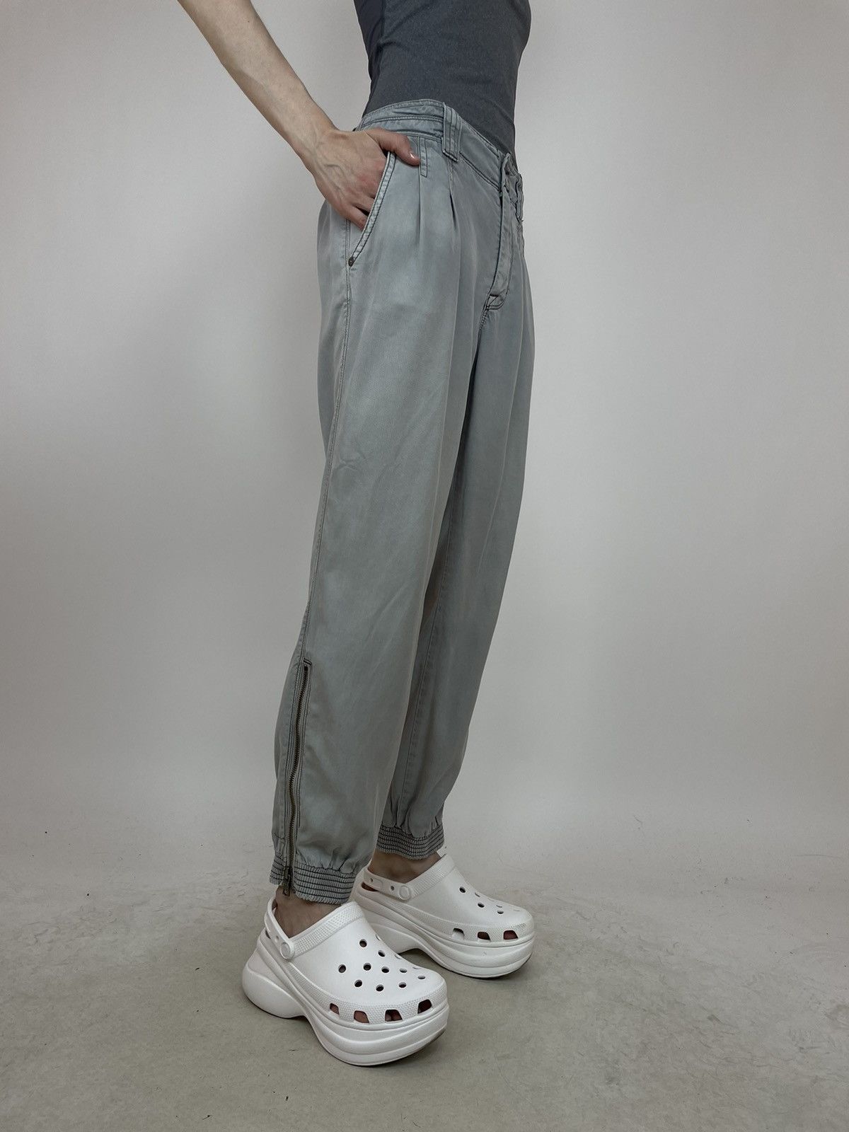 7 For All Mankind For All Mankind Joggers Pants Lyocell Washed Grey size 32 Size 28" / US 6 / IT 42 - 7 Thumbnail