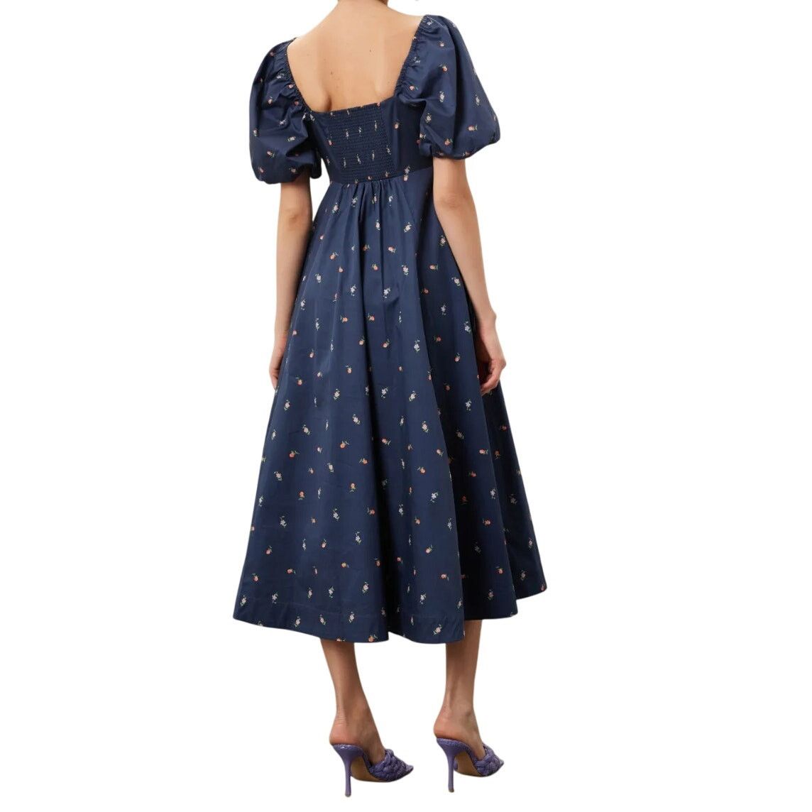 Hill House Home Matilda Dress in Navy Floral, Size XXS