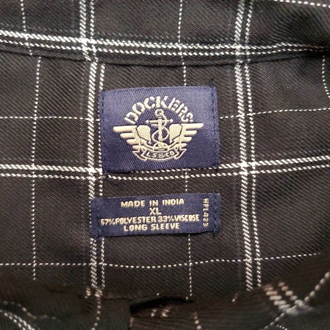Dockers Dockers Shirt Mens XL Black Plaid Viscose Blend Long Sleeve Button Down Size US XL / EU 56 / 4 - 5 Thumbnail