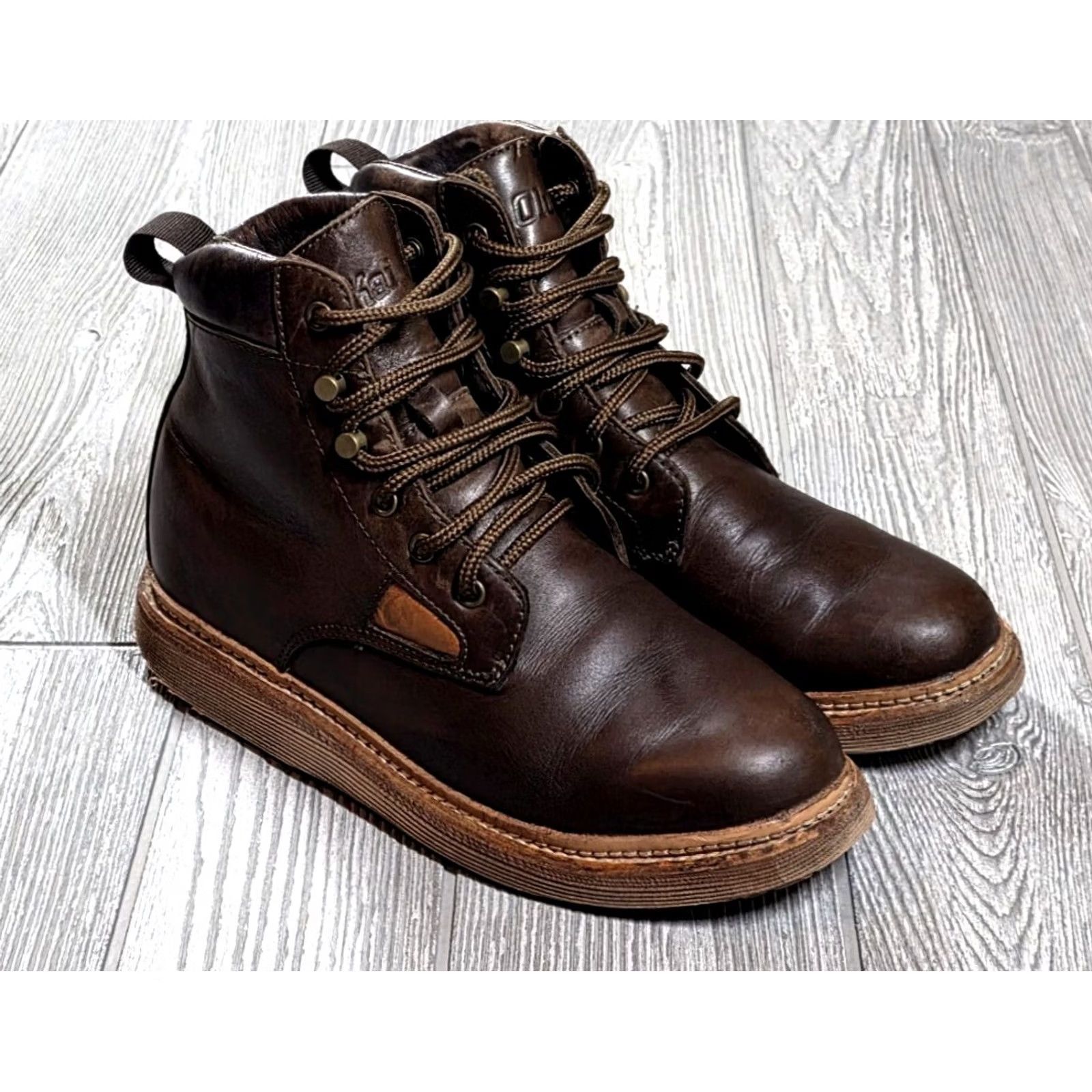 Olukai OLUKAI KILAKILA MENS Chukka Boot Leather Dark BROWN 8.5 Size US 9 / EU 42 - 3 Thumbnail