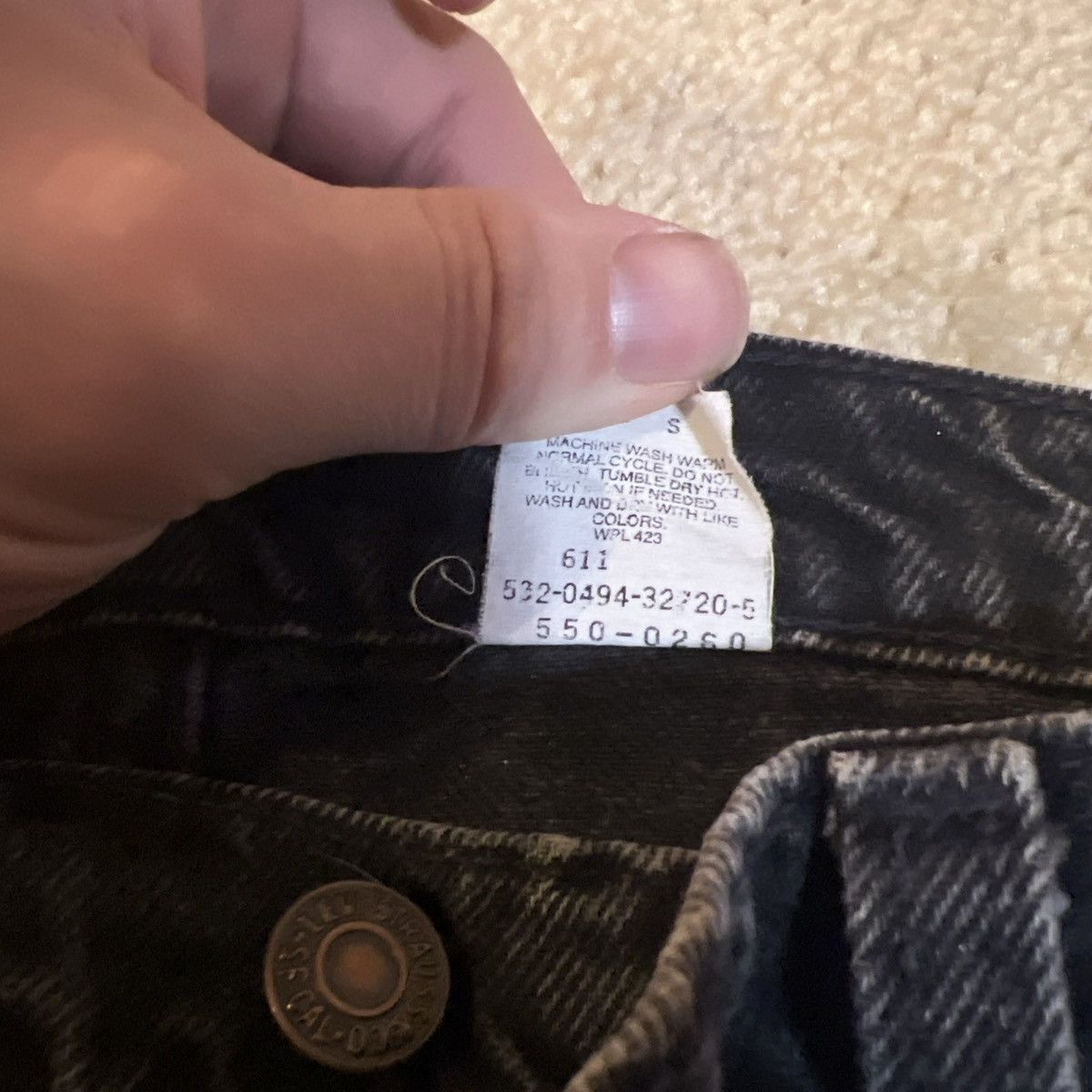 Levi's Vintage Clothing Vintage 550 Levi Strauss Custom Handmade Black Denim Punk Size US 32 / EU 48 - 11 Thumbnail