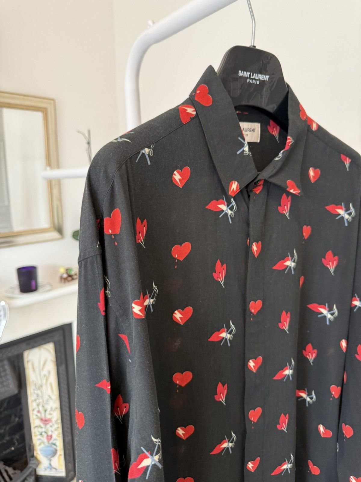 Saint Laurent Paris Saint Laurent No Smoking Viscose Shirt Size US XL / EU 56 / 4 - 8 Thumbnail