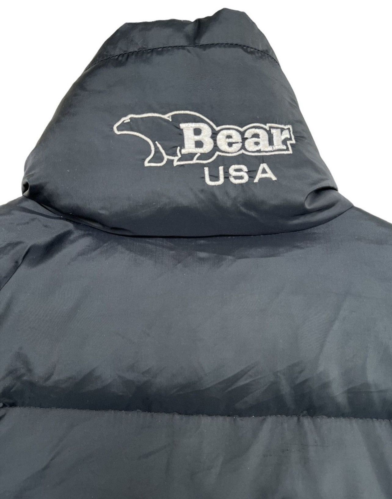 Vintage Vintage 90s Bear Usa Black Puffer Bomber Jacket Size US XL / EU 56 / 4 - 6 Thumbnail
