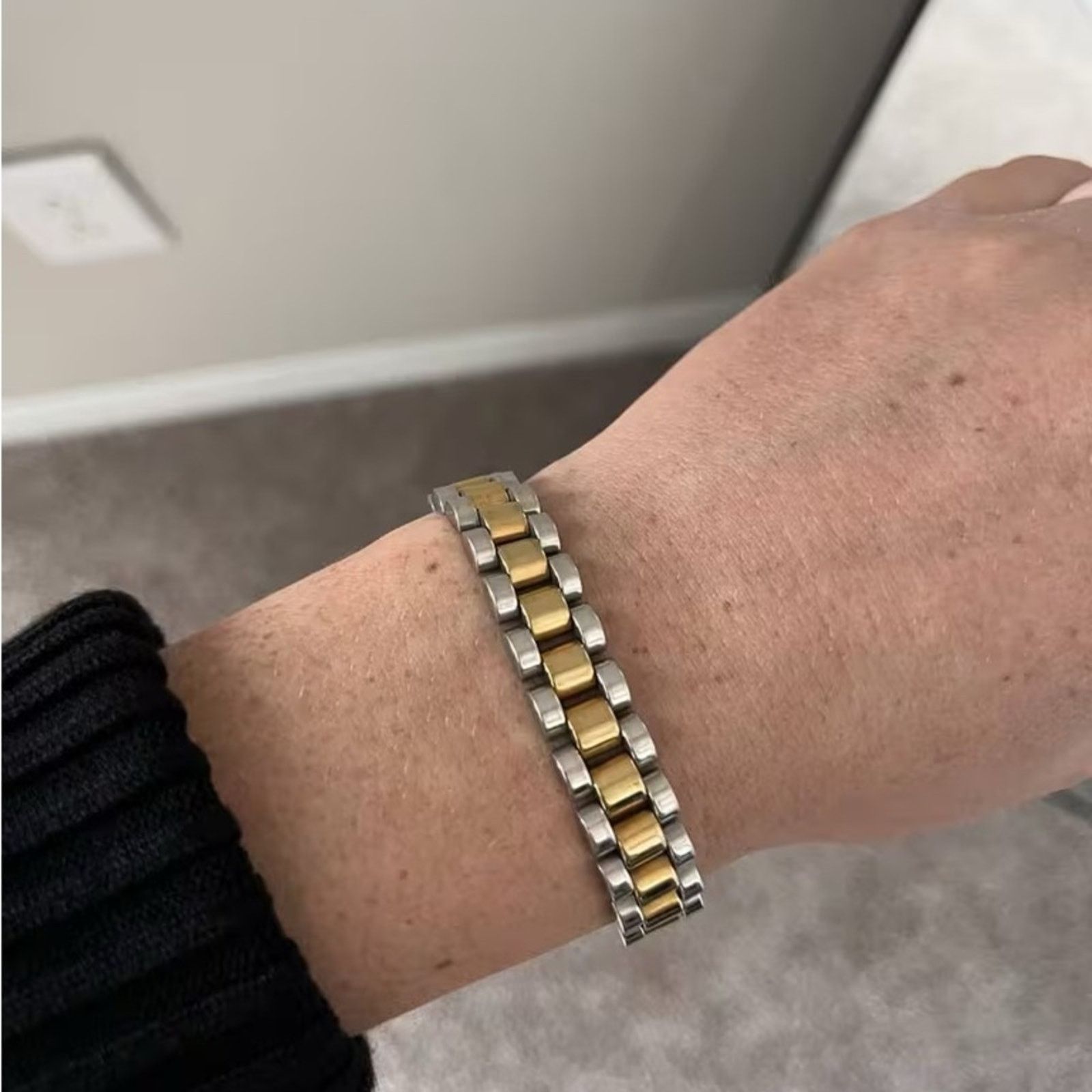 Luv Aj Luv AJ Two-Toned Timepiece Bracelet Gold & Silver (item #057 Size ONE SIZE - 8 Thumbnail