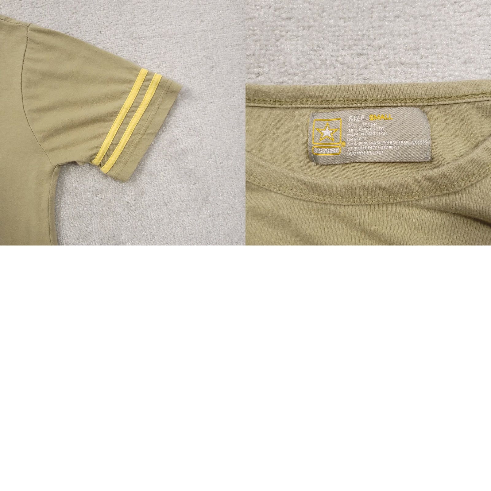 Vintage Womens US Army Green Shirt Small Camouflage Pocket Striped Sleeves T-Shirt Short Sleeve Crew Pullover Casual Size S / US 4 / IT 40 - 8 Thumbnail