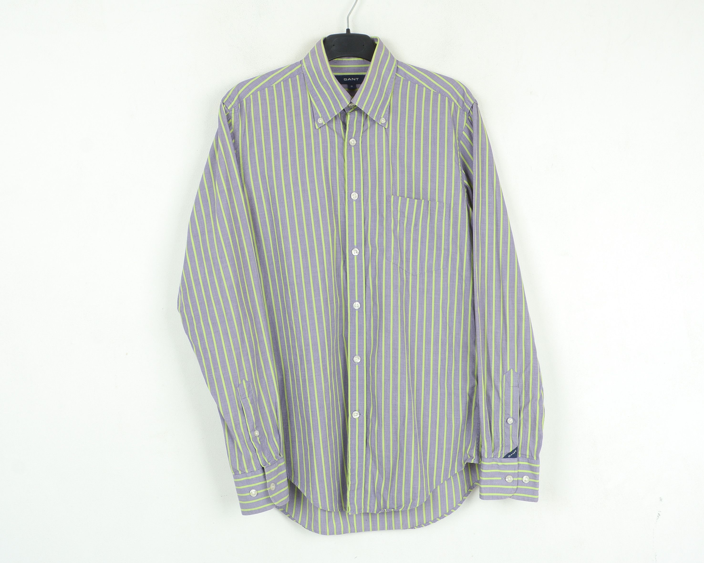 Gant Regent Men S Casual Shirt Formal Long Sleeved Striped Purple Size US S / EU 44-46 / 1 - 2 Thumbnail