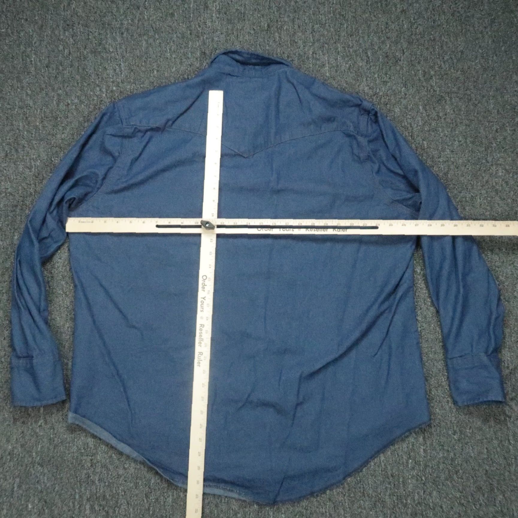 Wrangler Wrangler Shirt Mens 2XL Blue Denim Pearl Snap Long Sleeve Pocket Button-Up Size US XXL / EU 58 / 5 - 5 Thumbnail