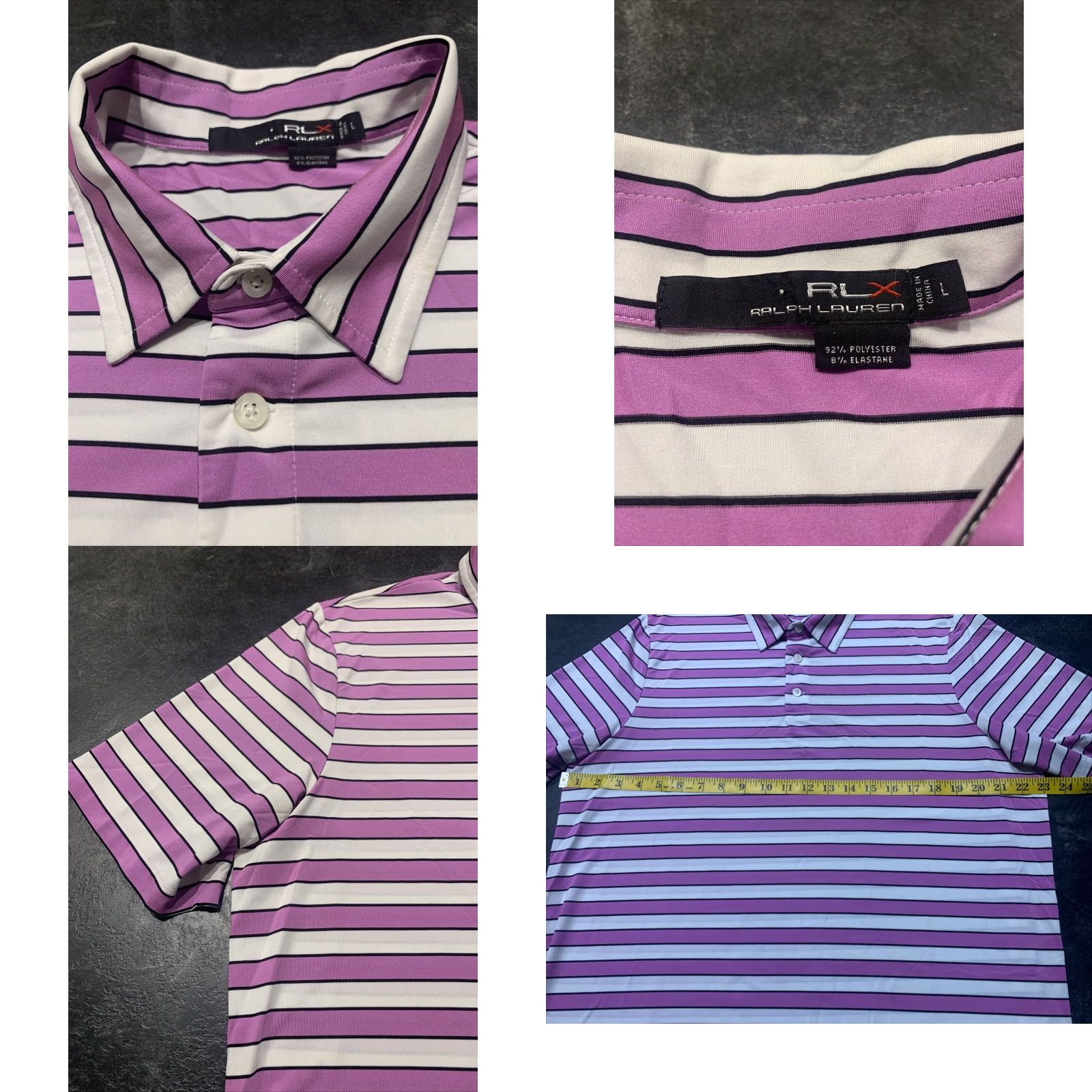 Ralph Lauren Ralph Lauren Mens Large Light Pink White Stripe Short Sleeve Golf Shirt Size US L / EU 52-54 / 3 - 4 Thumbnail