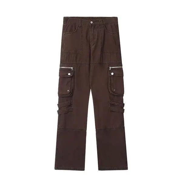 Japanese Brand Street washed brown workwear baggy casual pants Size US 34 / EU 50 - 4 Thumbnail