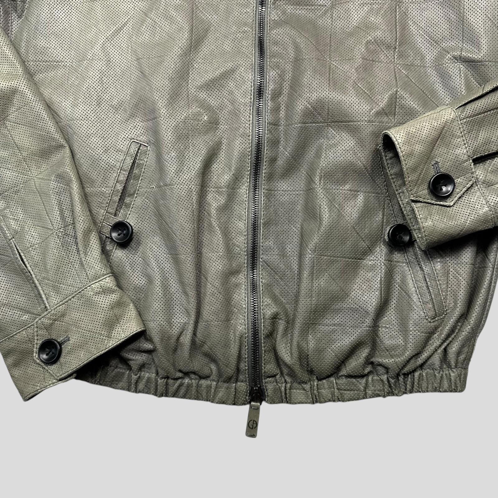 Armani Giorgio Armani 2010 Perforated Leather Bomber Jacket IT48 M Size US M / EU 48-50 / 2 - 2 Thumbnail
