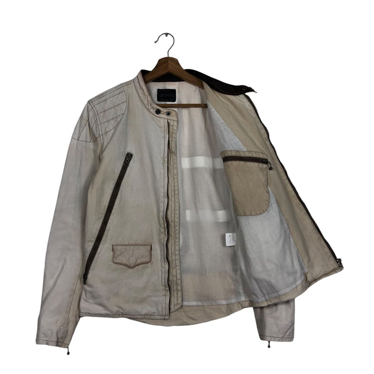 Japanese Brand 🔥CROPPED BIKER LEATHER JACKET COWHIDE GE/NOIL GENUINE WEAR Size US L / EU 52-54 / 3 - 13 Thumbnail