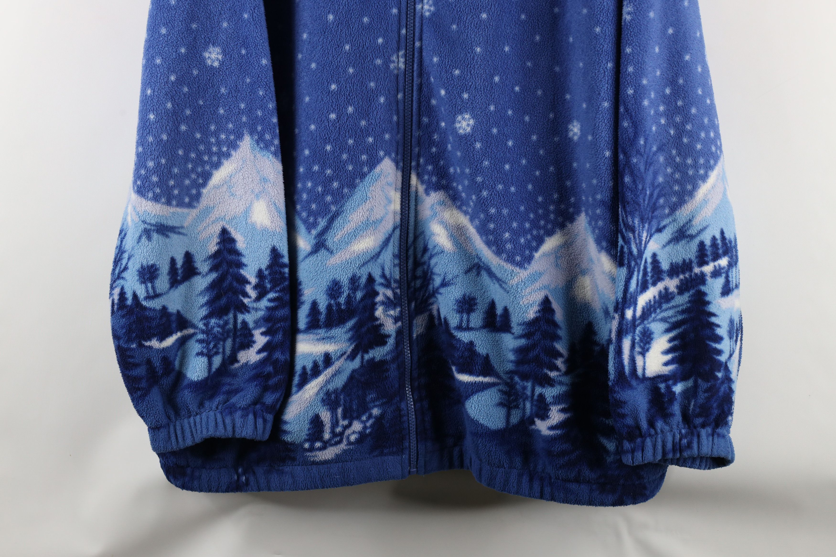 Vintage Vintage 90s Streetwear Mountain All Over Print Fleece Jacket Size XXL / US 16-18 / IT 52-54 - 3 Thumbnail