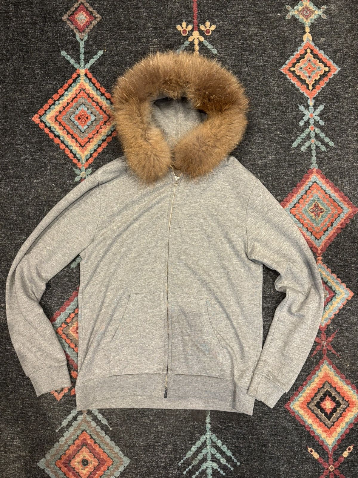 Y2K Mens Zipper Fur Hoodie Mens With Artificial Fur Collar