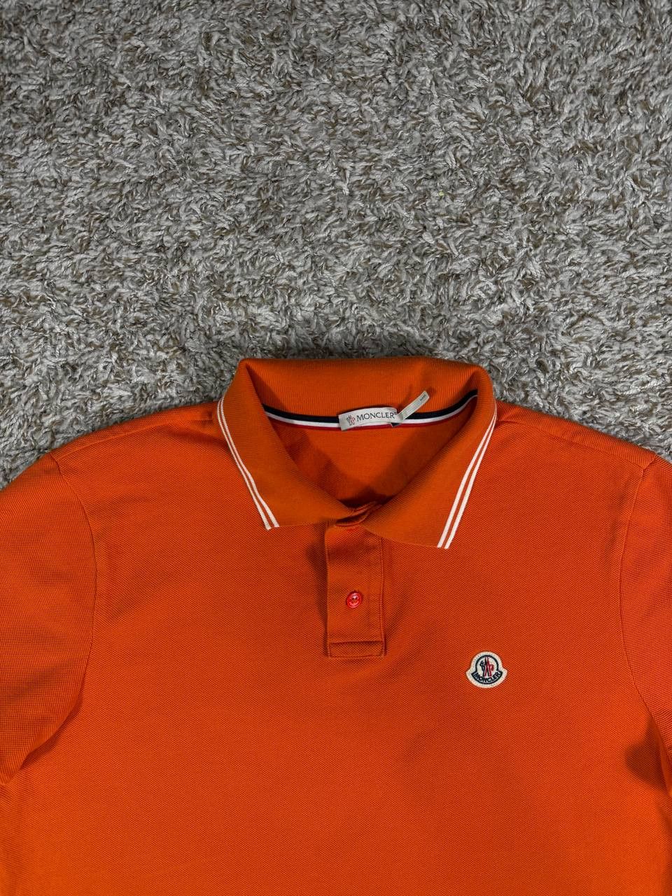 Moncler Moncler Classic Logo Orange Polo Shirt Size US M / EU 48-50 / 2 - 2 Thumbnail