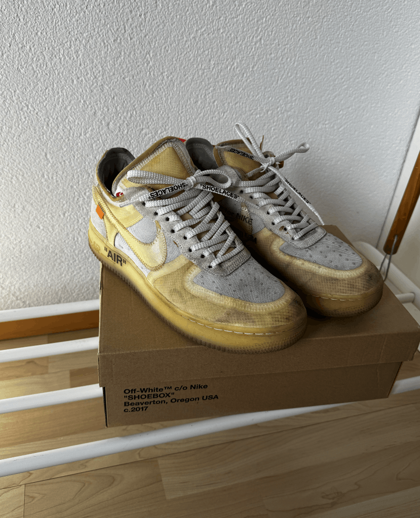 Nike × Off-White Nike Air Force 1 Off White White OG Size US 11.5 / EU 44-45 - 24 Thumbnail