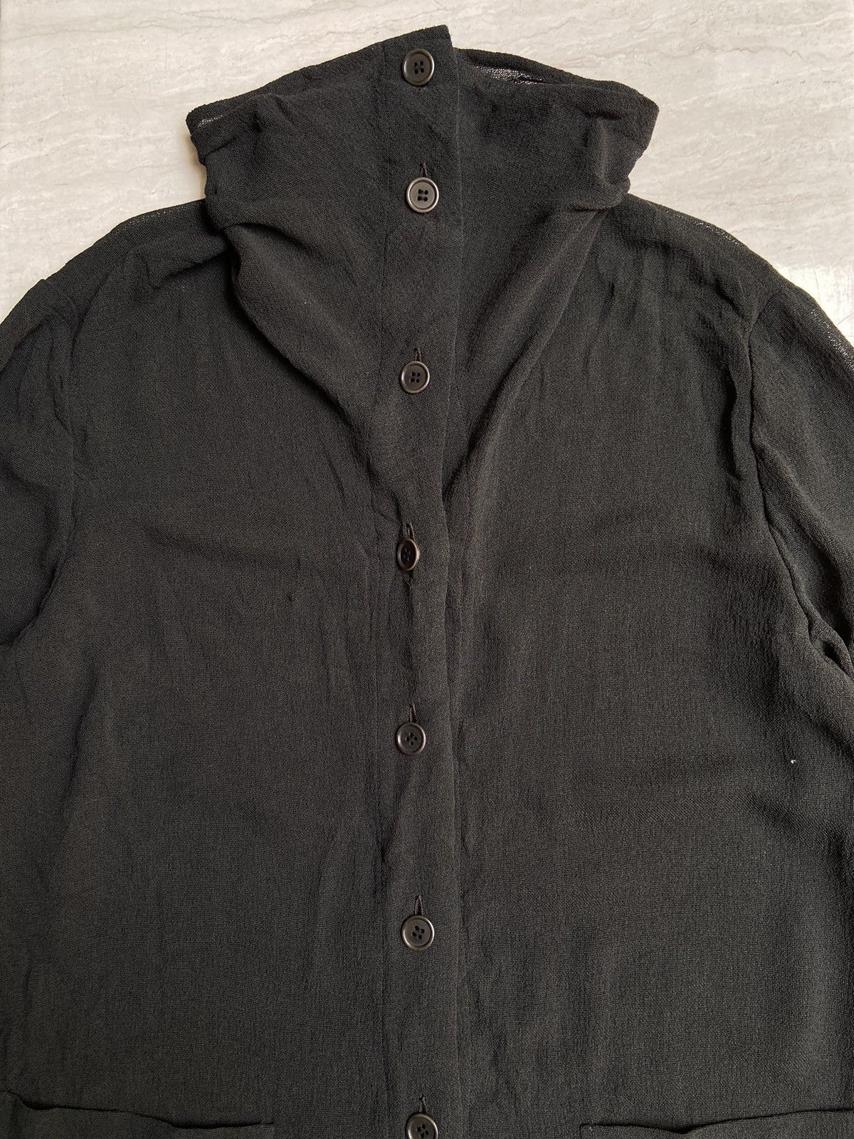 Japanese Brand STENCIL Army Black Long Mesh Shirt Size US L / EU 52-54 / 3 - 8 Thumbnail