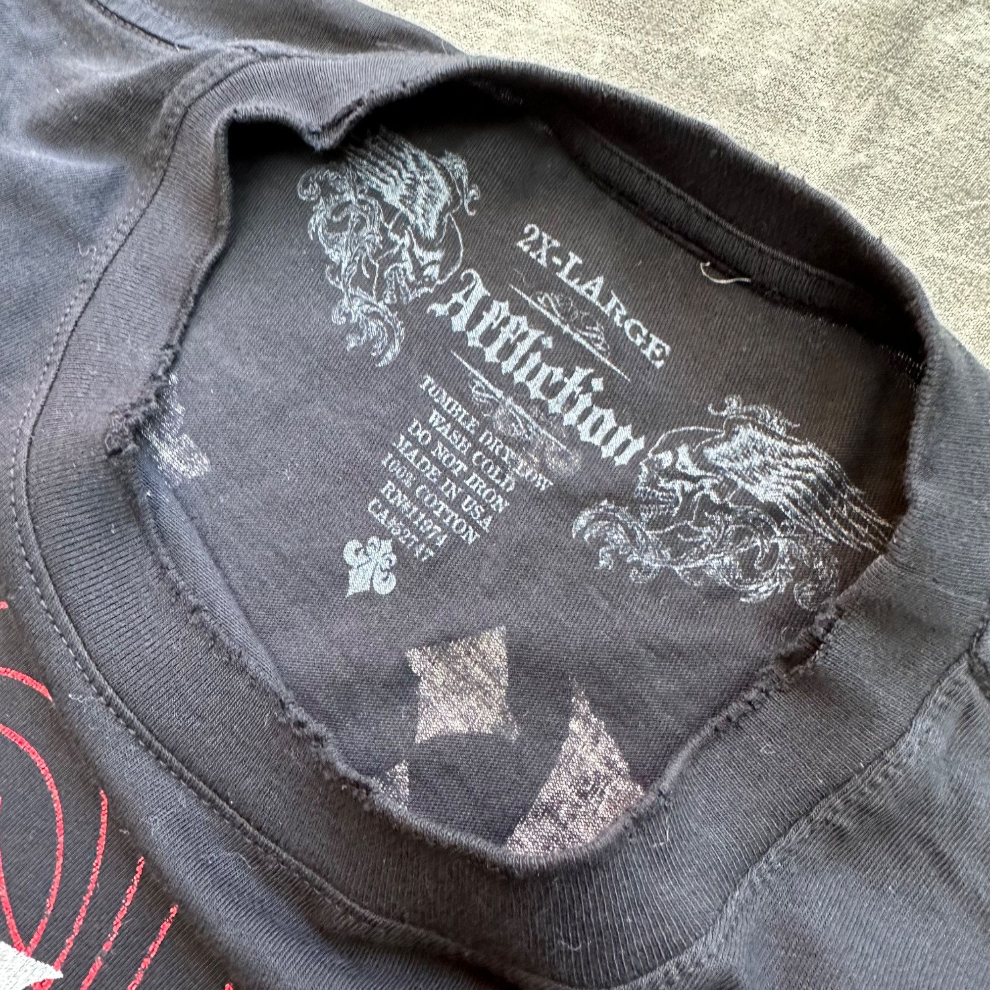 Affliction × Vintage Vintage Y2K Affliction Banned MMM Baggy Shirt Size US XXL / EU 58 / 5 - 3 Thumbnail
