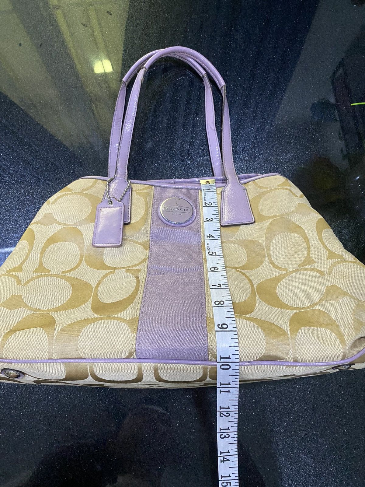 Coach Lavendar & Tan Coach Kiss Lock Purse Size ONE SIZE - 19 Thumbnail