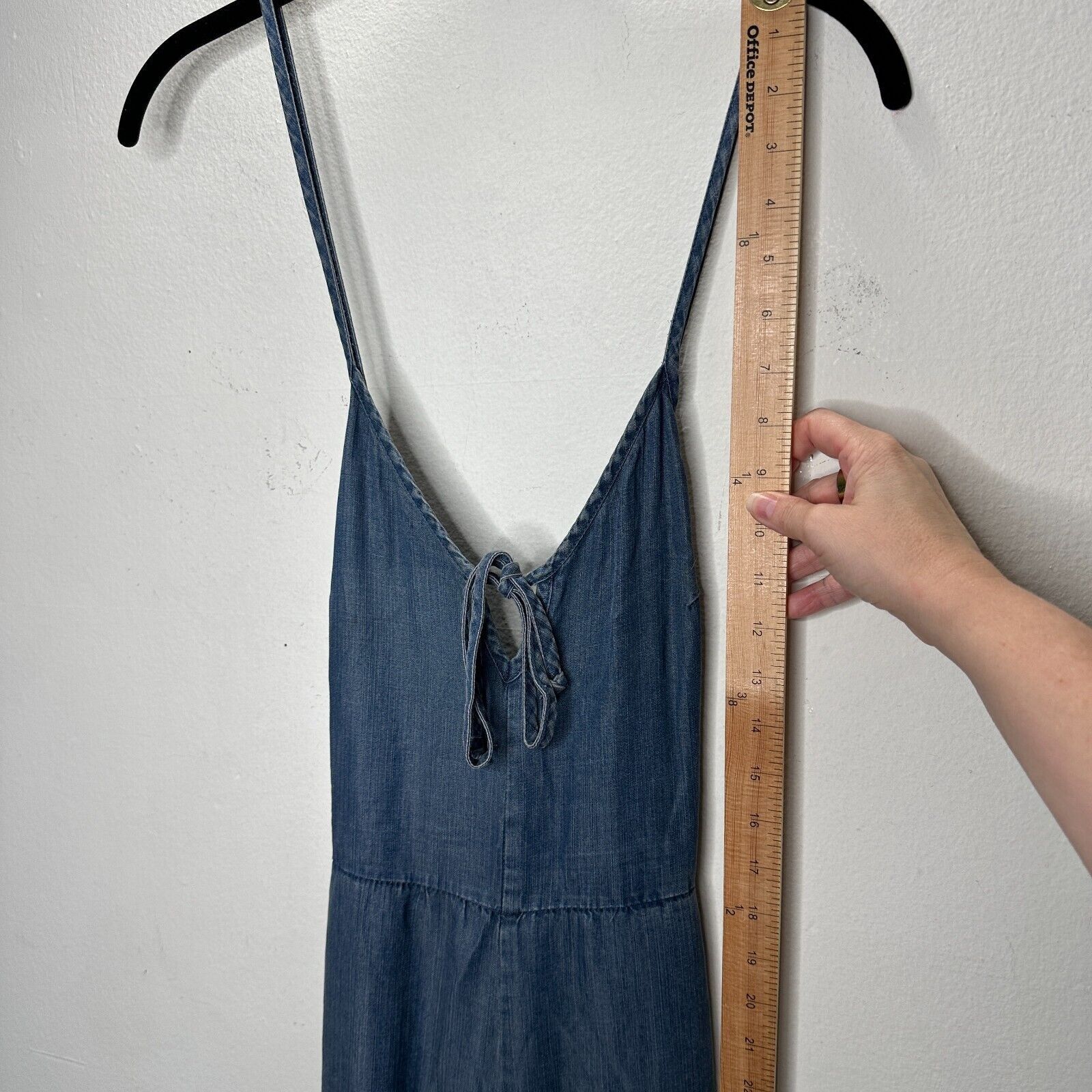 Other Lovestitch Wide Spaghetti Strap V-Neck Front Tie Jumpsuit S Size 27" / US 4 / IT 40 - 12 Thumbnail