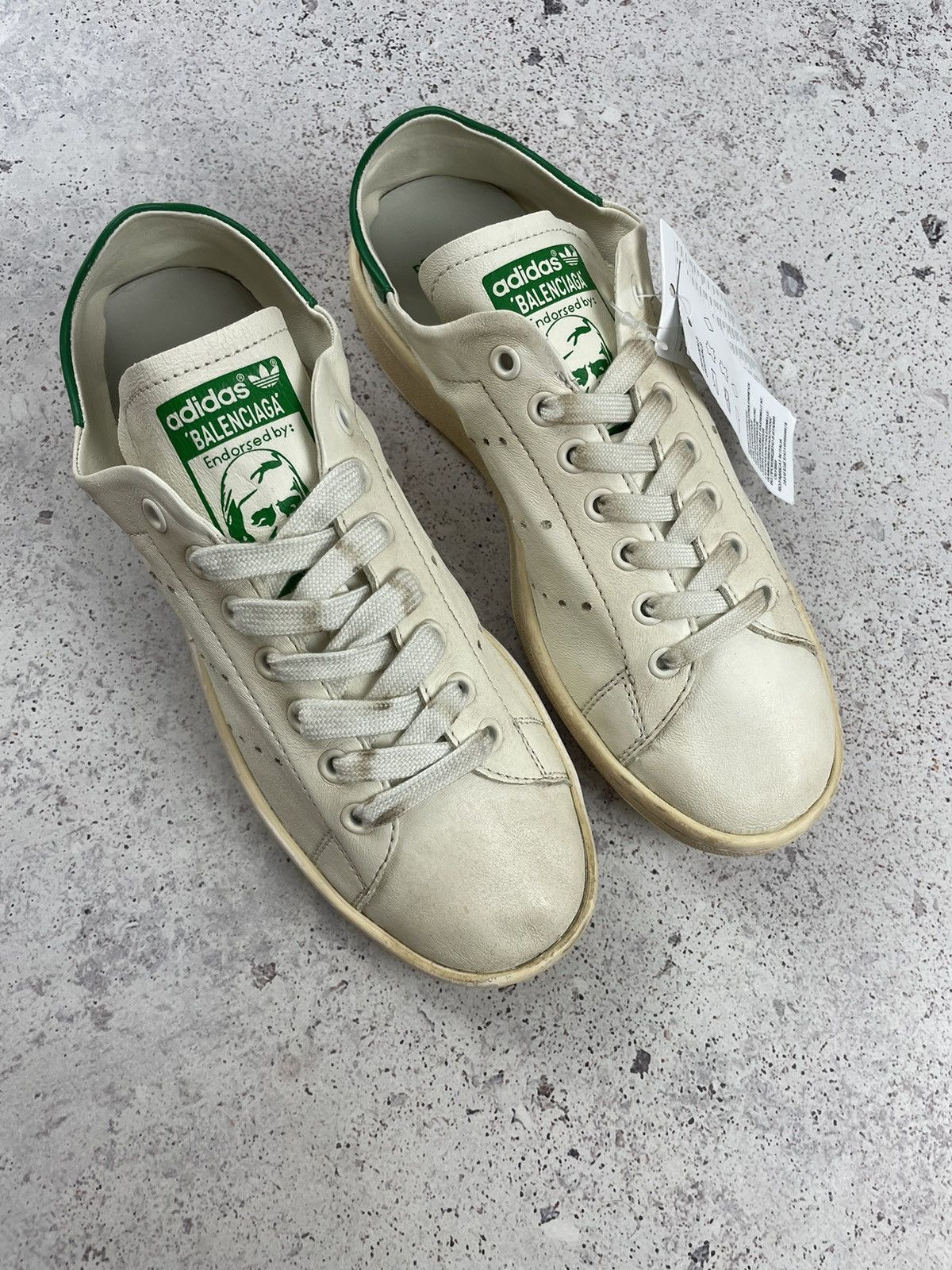 Adidas × Balenciaga Balenciaga x Adidas Women’s Stan Smith Worn Out Off White Size US 8 / IT 38 - 4 Thumbnail