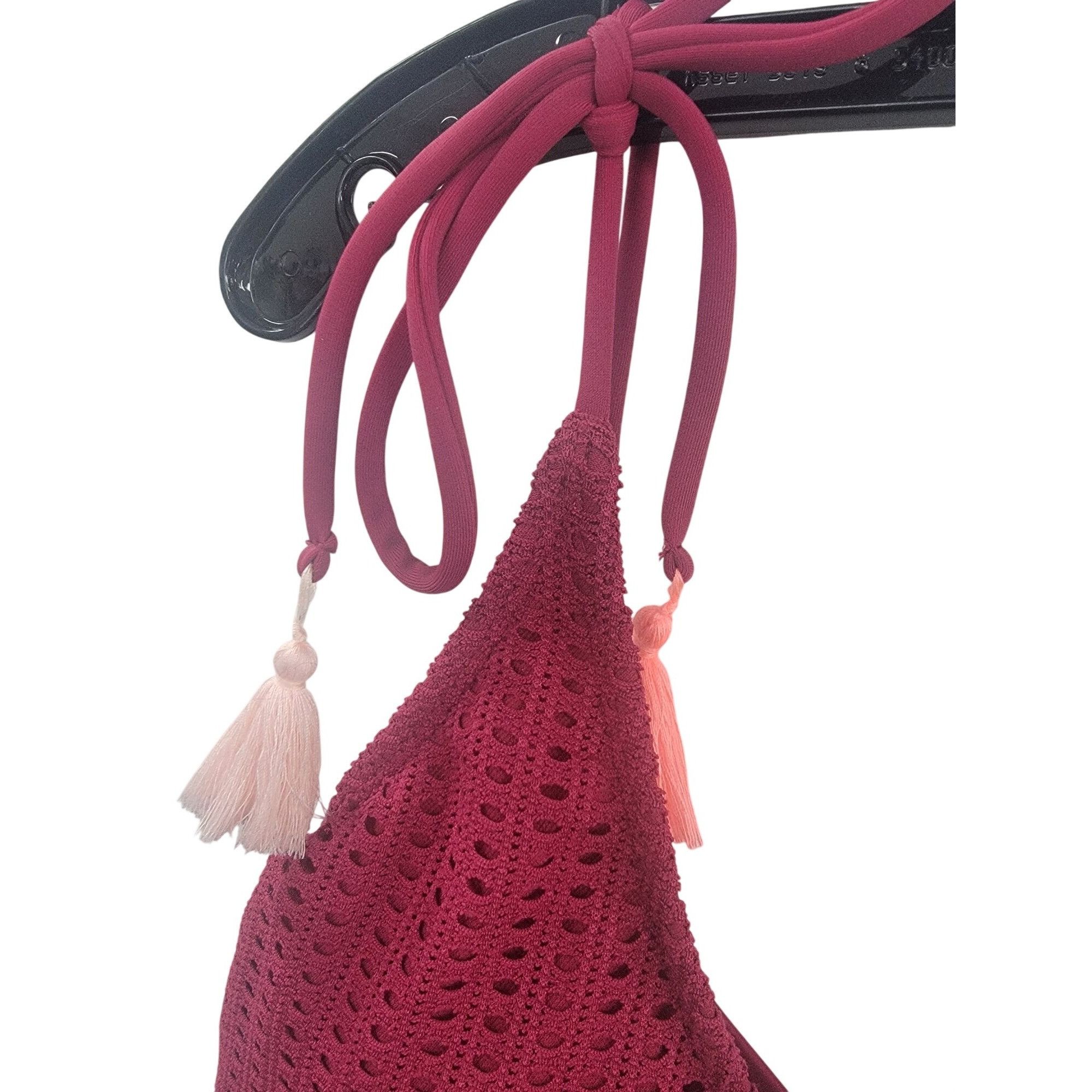 Other Xhilaration Womens Burgundy Crochet One-Piece Swimsuit With Size S / US 4 / IT 40 - 7 Thumbnail