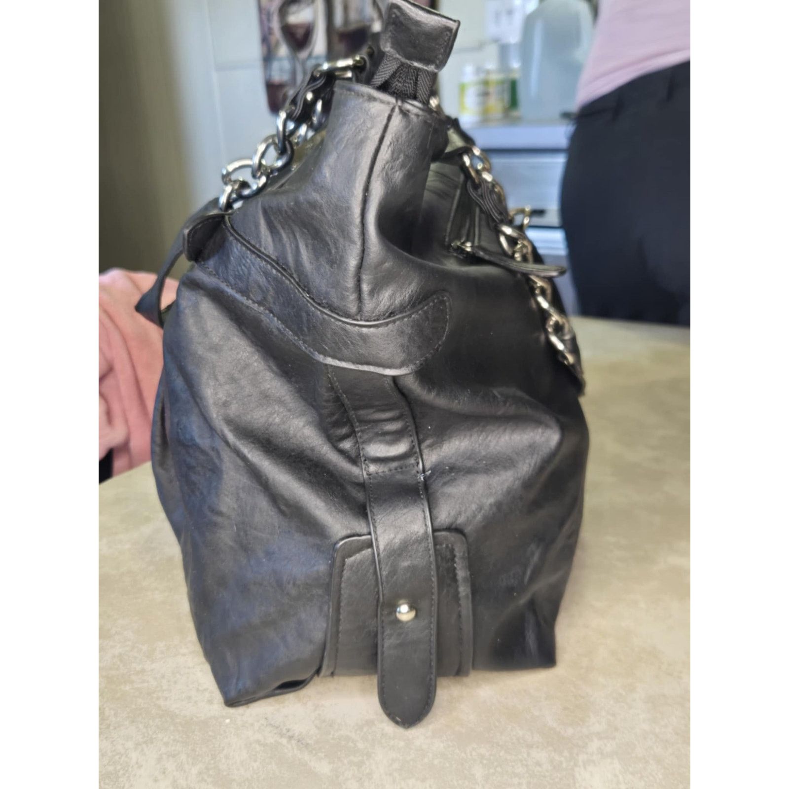 Kenneth Cole Kenneth Cole Reaction black leather chain and leather strap Size ONE SIZE - 8 Thumbnail