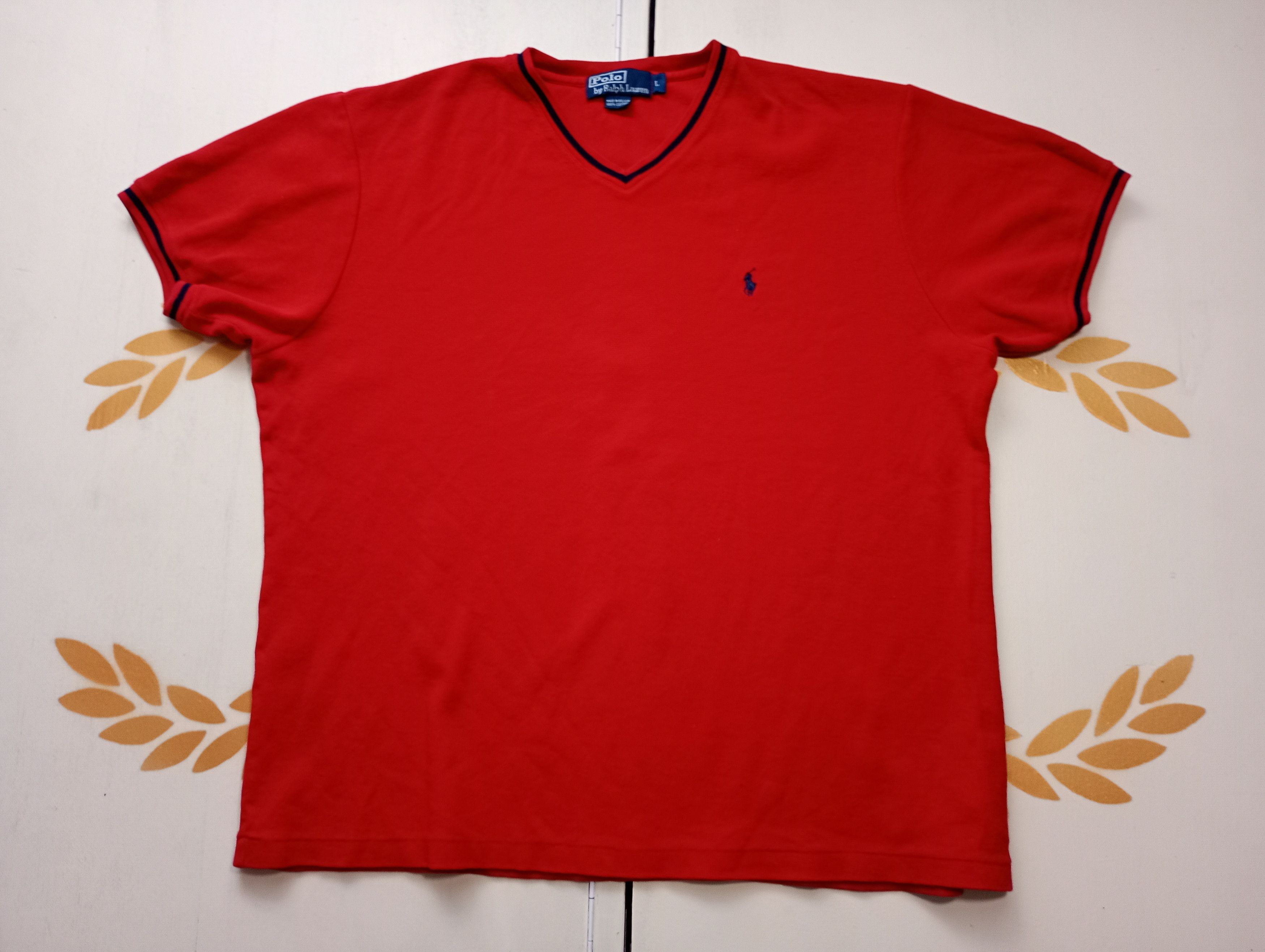 Polo Ralph Lauren Polo Ralph Lauren V-neck T-Shirt Vintage 90's Size US L / EU 52-54 / 3 - 2 Thumbnail